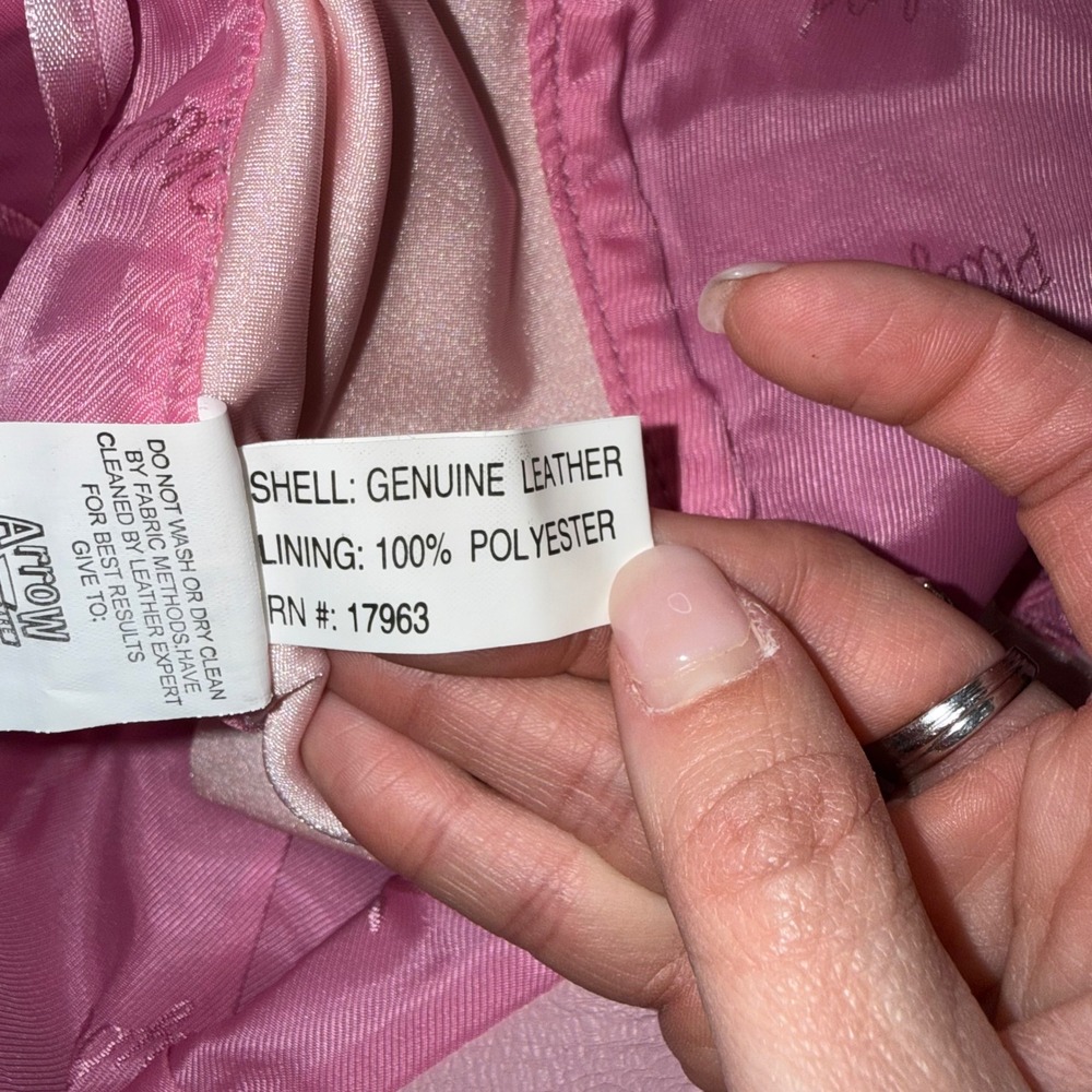 Playboy Leather Skirt Set Womens Large Pink Excellent Y2K Lace Up Halter 2pc - Picture 7 of 15